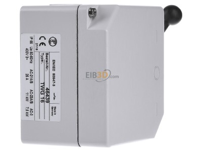 View on the left Elektra TWG 16 Off-load switch 3-p 25A 
