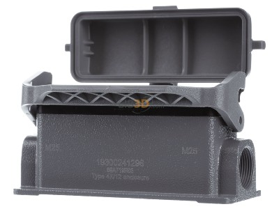 Frontansicht Harting 19 30 024 1296 Sockelgehuse Gr.24, 2xM25 