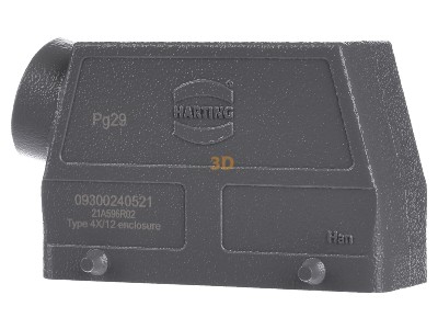 Ansicht hinten Harting 09 30 024 0521 Tllengehuse HAN 24B-GS-29 