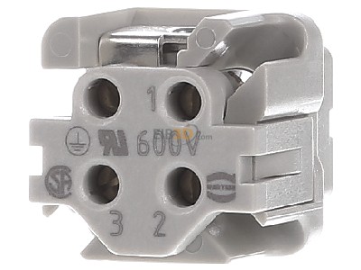 Front view Harting 09 20 003 2711 Socket insert for connector 3p 
