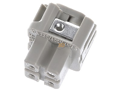 Top rear view Harting 09 20 003 2711 Socket insert for connector 3p 

