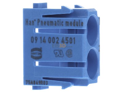 Ansicht links Harting 09 14 002 4501 Buchseneinsatz Pneumatik-Modul 