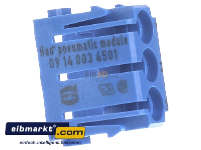 Ansicht links Harting 09 14 003 4501 Buchseneinsatz Pneumatik-Modul 