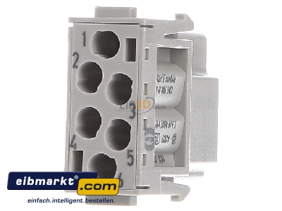 Frontansicht Harting 09140063101 Kontakteinsatz Crimp HanE-Modul Buchse 09 14 006 3101