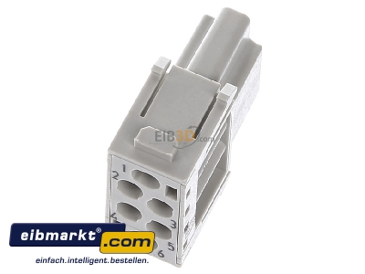 Ansicht oben vorne Harting 09140063101 Kontakteinsatz Crimp HanE-Modul Buchse 09 14 006 3101