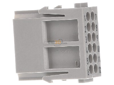 View on the left Harting 09 14 012 3001 Pin insert for connector 12p 
