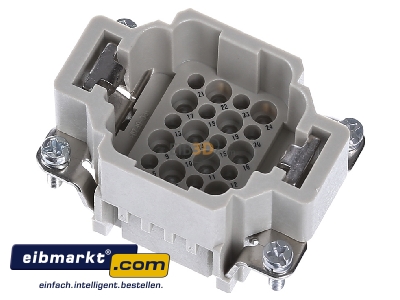 Top rear view Harting 09 16 024 3001 Pin insert for connector 24p - 
