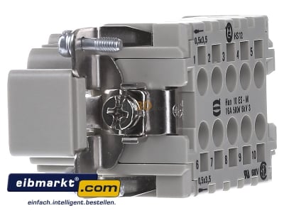 Ansicht links Harting 09 33 010 2616 Stifteinsatz Han 10 ES-M 