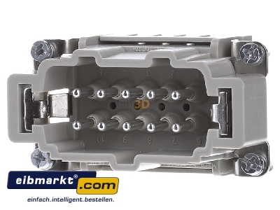 Ansicht hinten Harting 09 33 010 2616 Stifteinsatz Han 10 ES-M 