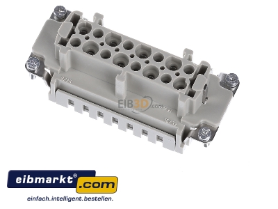 Top rear view Harting 09330162716 Socket insert for connector 16p
