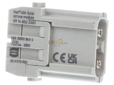 Ansicht links Harting 09 14 002 2601 Stiftmodul Axial 2.5-8qmm 