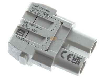 Ansicht oben links Harting 09 14 002 2701 Buchseneinsatz Axialschraubanschlu� 