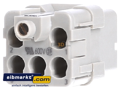 Back view Harting 09 12 005 3101 Bus insert for connector 5p - 
