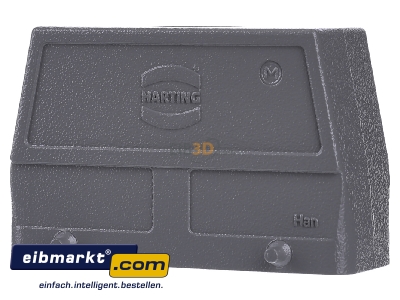 Front view Harting 19 30 024 0427 Plug case for industry connector - 
