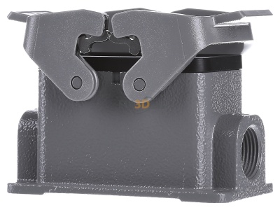 Front view Harting 19 30 010 1270 Socket case for industry connector 
