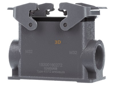 Frontansicht Harting 19 30 016 0272 Sockelgehuse Han 16B-asg2-QB-M32 