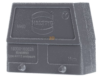 Frontansicht Harting 19 30 016 0528 Tllengehuse seitl. Kabelausgang 