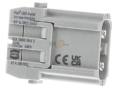 Ansicht links Harting 09 14 002 2602 Stiftmodul Axial 6-10qmm 