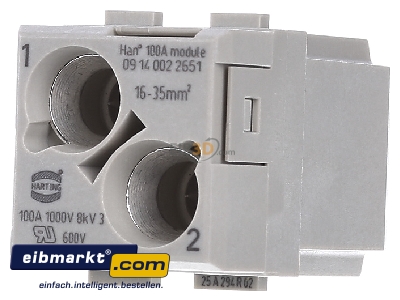 Frontansicht Harting 09 14 002 2651 Stiftmodul Axial 16-35qmm 