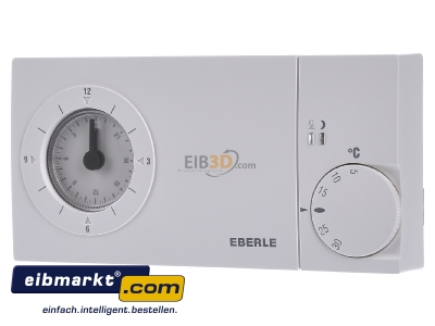 Front view Eberle Controls easy 3 pt Clock thermostat analogue white
