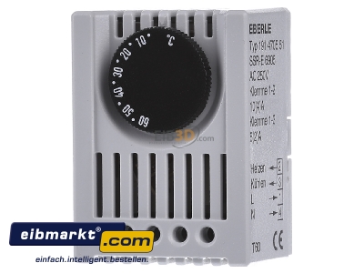 Front view Eberle Controls SSR-E 6905 Thermostat 10...60C
