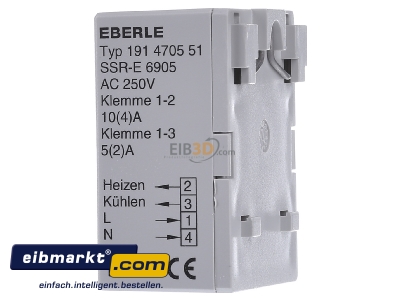 View on the right Eberle Controls SSR-E 6905 Thermostat 10...60C
