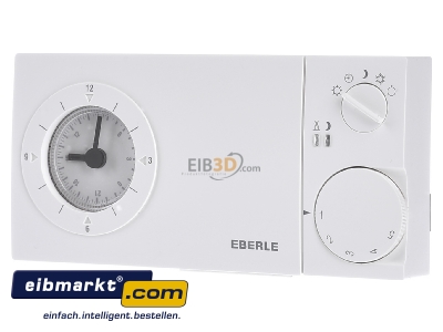 Front view Eberle Controls easy 3 ft Clock thermostat analogue white - 
