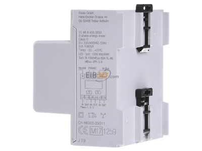 View on the right Finder 7E.46.8.400.0032 Direct kilowatt-hour meter 10A 
