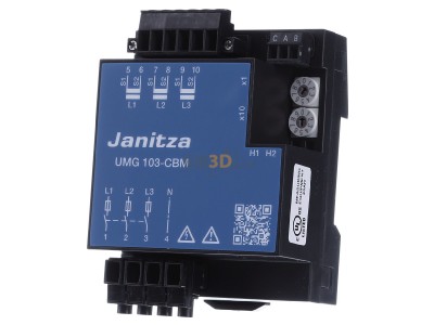 Front view Janitza UMG 103-CBM Multifunction measuring instrument 
