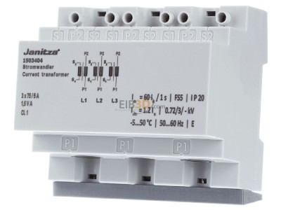 Frontansicht Janitza ASRD14 75/5A#1503404 Dreiphasen-Stromwandler Typ ASRD 14 ASRD14 75/5A1503404