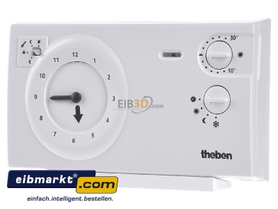 Front view Theben RAM 782 Clock thermostat analogue white - 
