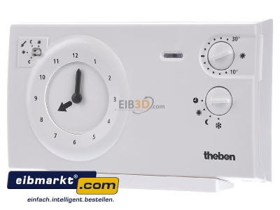 Front view Theben 7840030 Clock thermostat analogue white
