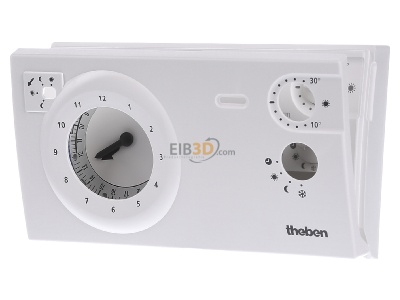 Front view Theben RAM 784 S Clock thermostat analogue white 
