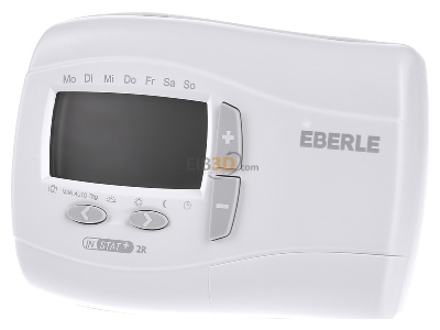 Front view Eberle INSTAT plus 2r Clock thermostat digital white 
