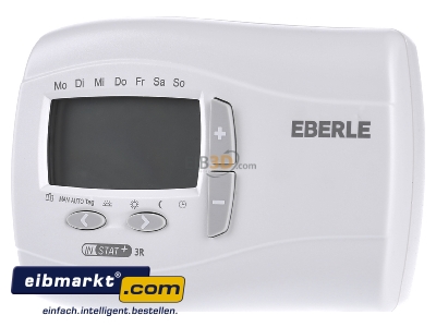 Front view Eberle Controls INSTAT plus 3r Clock thermostat digital white
