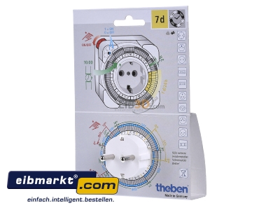 Back view Theben TIMER 27 ws analogue socket switch clock - 
