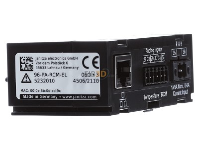 Ansicht links Janitza Modul 96-PA-RCM-EL Aufsteckmodul Differenzstrommessu. 