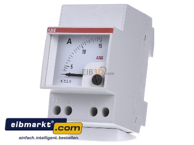 Front view ABB Stotz S&J AMT 1-15 Ampere meter for installation 0...15A - 
