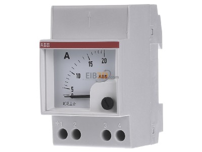 Front view ABB AMT1-20 Ampere meter for installation 0...20A 
