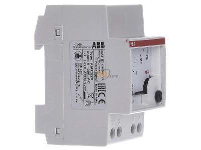 View on the left ABB AMT1-20 Ampere meter for installation 0...20A 
