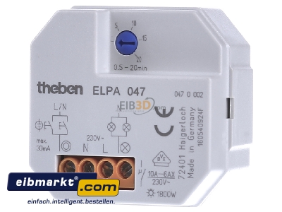 Front view Theben ELPA 047 UP Staircase lighting timer 0,5...20min 
