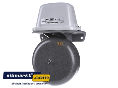 Front view Grothe 22540 Vibrating bell 105dB 12VDC
