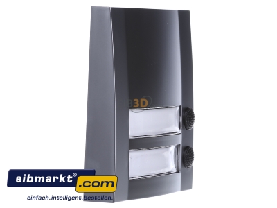 View on the left Grothe DOMOLUX DUO SIM/SW Doorbell surface mounted with name plate
