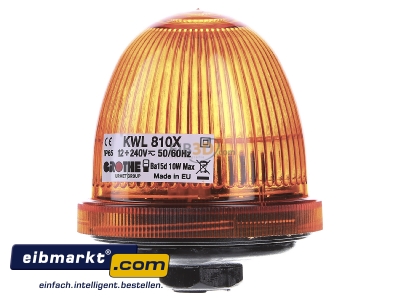 Front view Grothe 38101 Signal device orange continuous light
