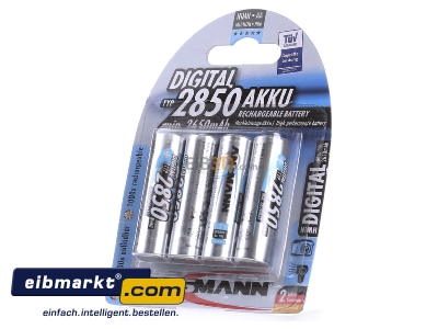 Frontansicht Ansmann 5035092 Akku Mignon Digital NiMH AA 2850mAh_VE4 Bli