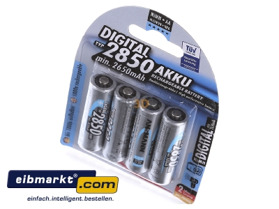 View up front Ansmann 5035092 Rechargeable battery Mignon 2850mAh 1,2V
