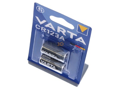 View up front Varta CR 123A Bli.2 Battery Other 1480mAh 3V 
