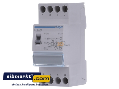 Front view Hager ST303N Bell transformer 8V/8V
