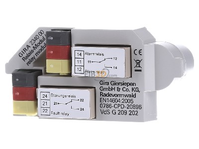 Front view Gira 234000 EIB, KNX relay module for smoke detector, 
