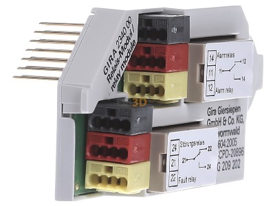 View on the left Gira 234000 EIB, KNX relay module for smoke detector, 
